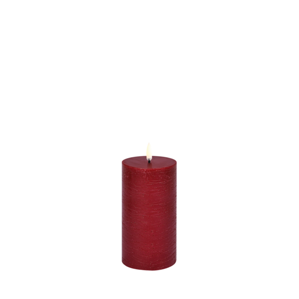 Led pillar candle 15cm, carmine red