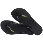 Slim logo metallic, black/golden