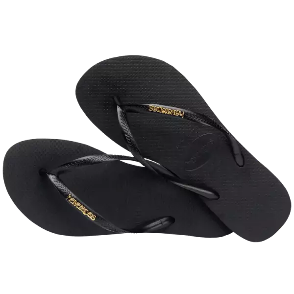 Slim logo metallic, black/golden