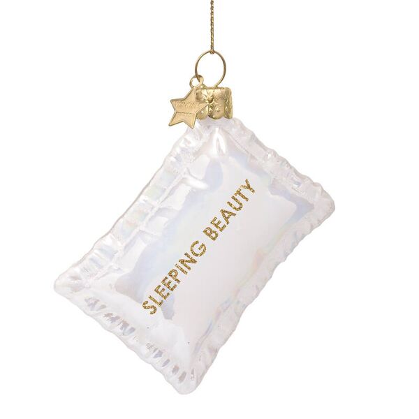 Ornament opal pillow 6,5cm, white