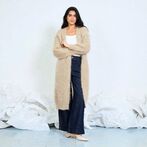 Long mohair cardigan, light beige