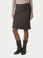 Mindie heavy sateen skirt, dark brown