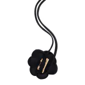 Satin rose brooch, black