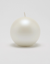 Velvet ball candle 10cm, pearl