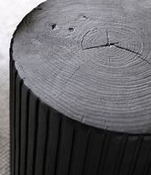 Groove side table, metal black