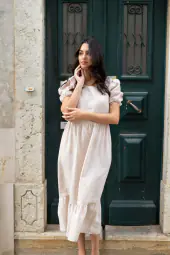 Astrid dress, sandshell