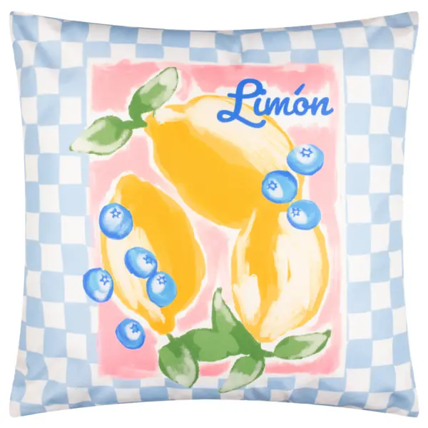 Mediterranean limon ourdoor cushion 43x43, sky bluw