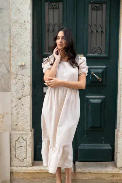 Astrid dress, sandshell