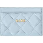 Leather quilted card holder, ibiza blue