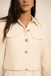 Élise tweed jacket, ecru