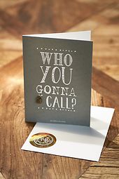 Postcard who you gonna call + envelope