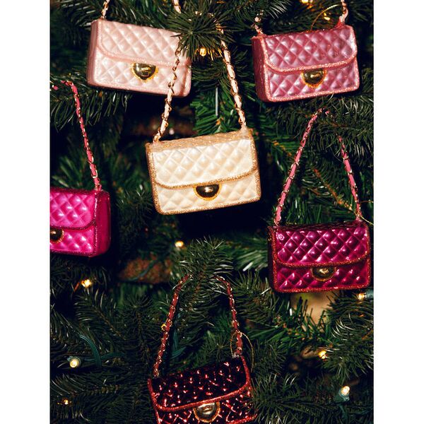 Ornament opal fashion bag 5,5cm, champagne