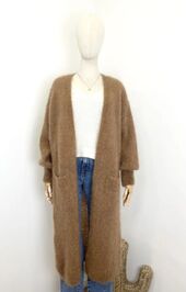 Long mohair cardigan, camel