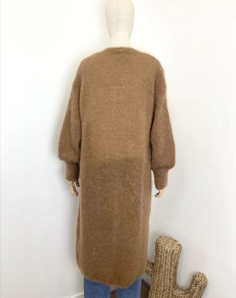 Long mohair cardigan, camel