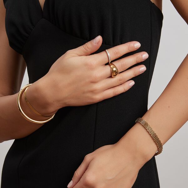 Celine crystal ring, clear gold