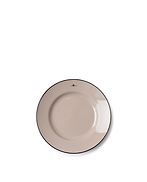 Stoneware dessert plate, beige/dark blue