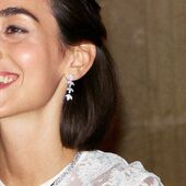 Laurel earrings, rhodium