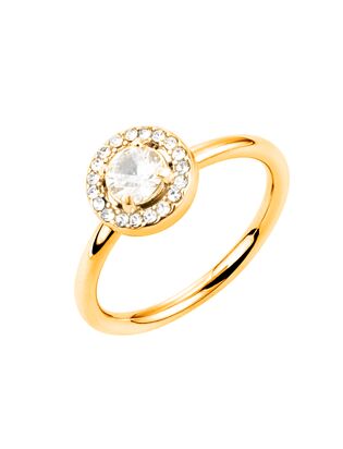 Halo crystal ring, gold