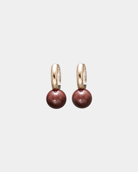 Amelia pearl hoops, dark brown