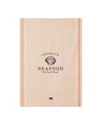 Seafood striped & printed kitchen towel, beige/white