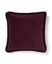 Fringle organic cotton velvet pillow cover 50x50, fig