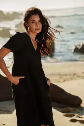 Layered dress, black
