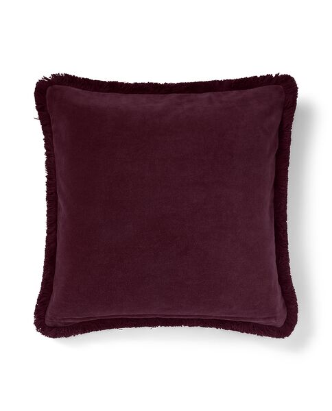 Fringle organic cotton velvet pillow cover 50x50, fig