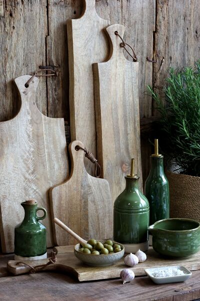 Jug with cork stopper, olive
