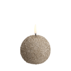 Led glitter round candle 7cm, champagne