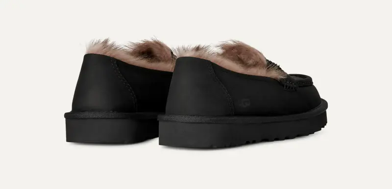 Ellis nubuck loafer, black