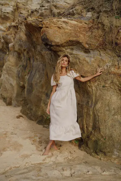 Astrid dress, sandshell