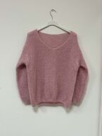 V-neck mohair knit, baby pink