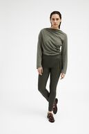 Dara stretch leather pants, beetle