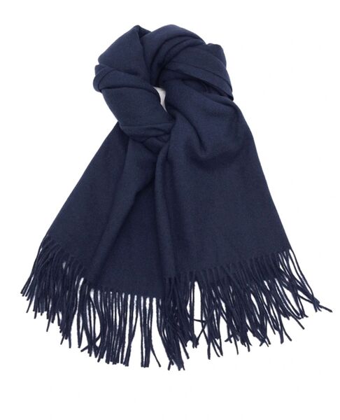 Scarf blended with cashmere, navy