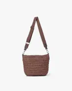 LB straw crossbody, chestnut