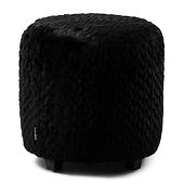 Silver creek footstool fur, black