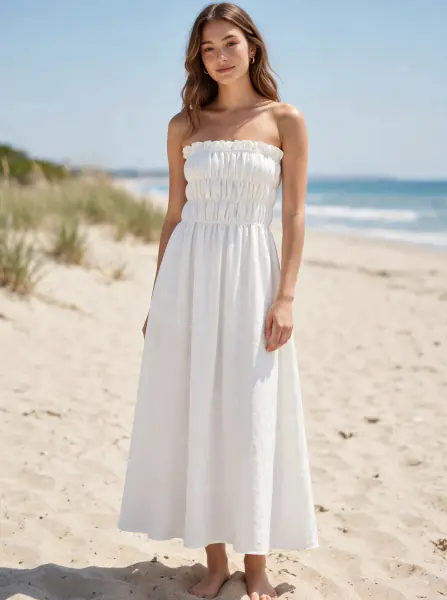 Viscose dress, white