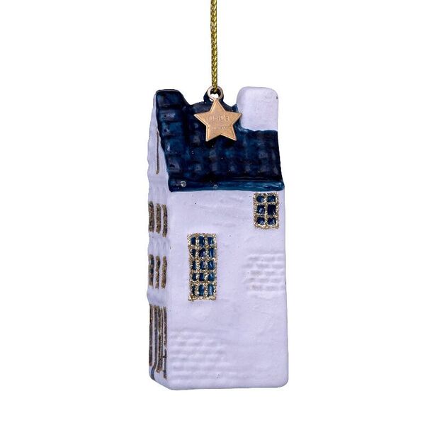 Ornament canal house step cable 9cm, white/blue