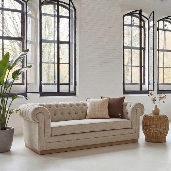 Crescent sofa, Mountain weave, dune sand
