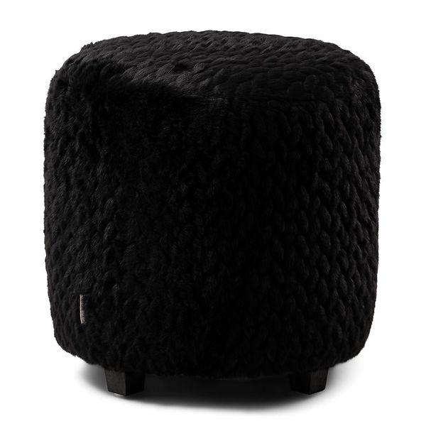 Silver creek footstool fur, black