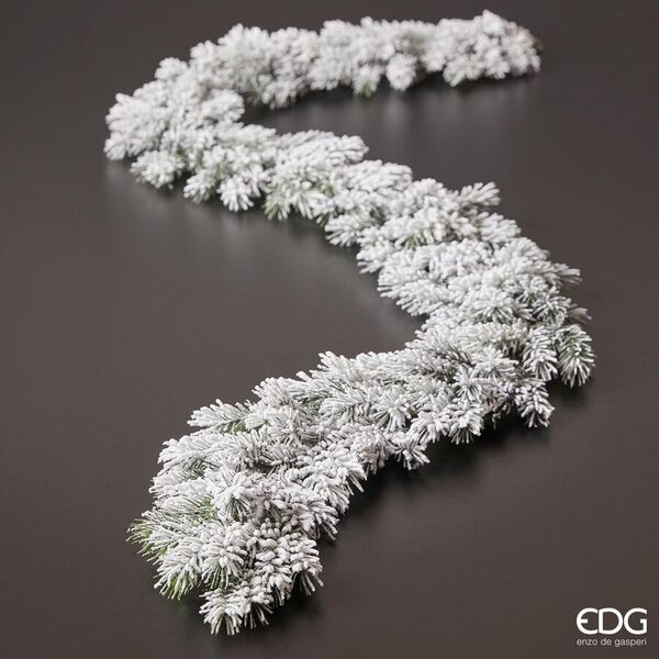 Pine garland 180cm, white/green