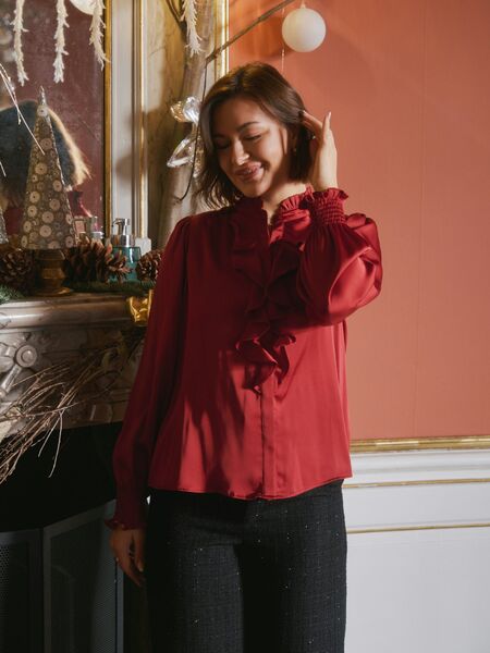 Zamola blouse, dark red