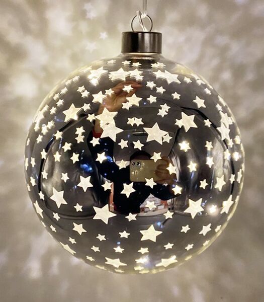 Joulupallo led-valoilla 14cm, starry