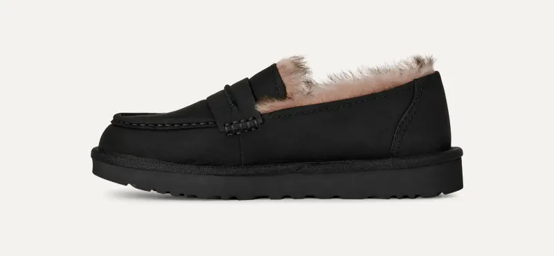 Ellis nubuck loafer, black