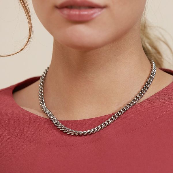 Lourdes Chain Necklace, steel