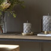 Pillar candle padded 7x10, flax