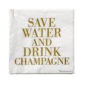 Save water drink champagne paper napkin