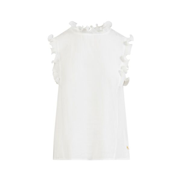 Top with ruffles, off white