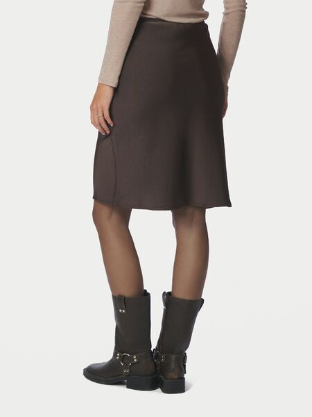 Mindie heavy sateen skirt, dark brown
