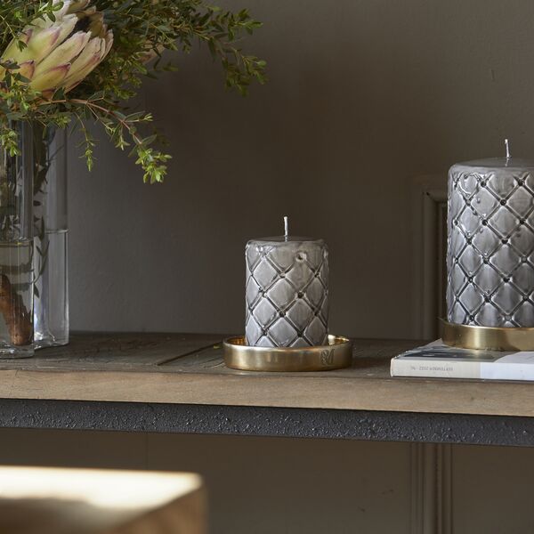 Pillar candle padded 7x10, flax